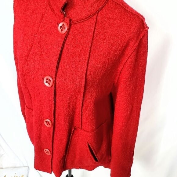 Coldwater Creek Red Wool Swing Jacket - Picture 3 of 9
